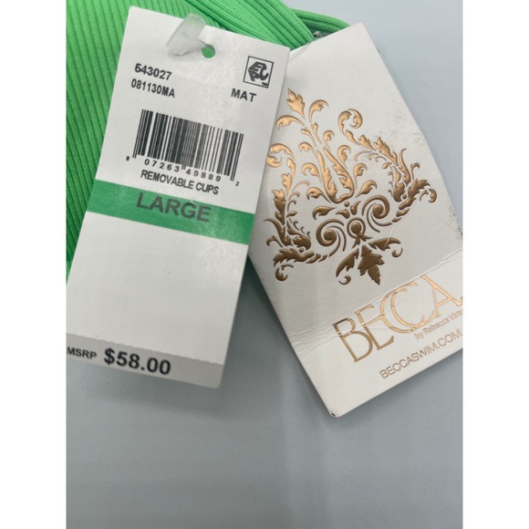 Becca Mint Triangle Bikini Swim‎ Bikini Top Women's Size Large - Picture 2 of 7